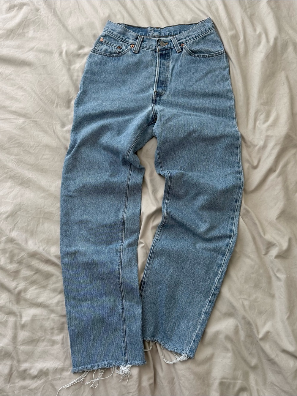 Levi’s 501 Vintage 90s USA Light Wash High Rise Straight Jeans 26x28